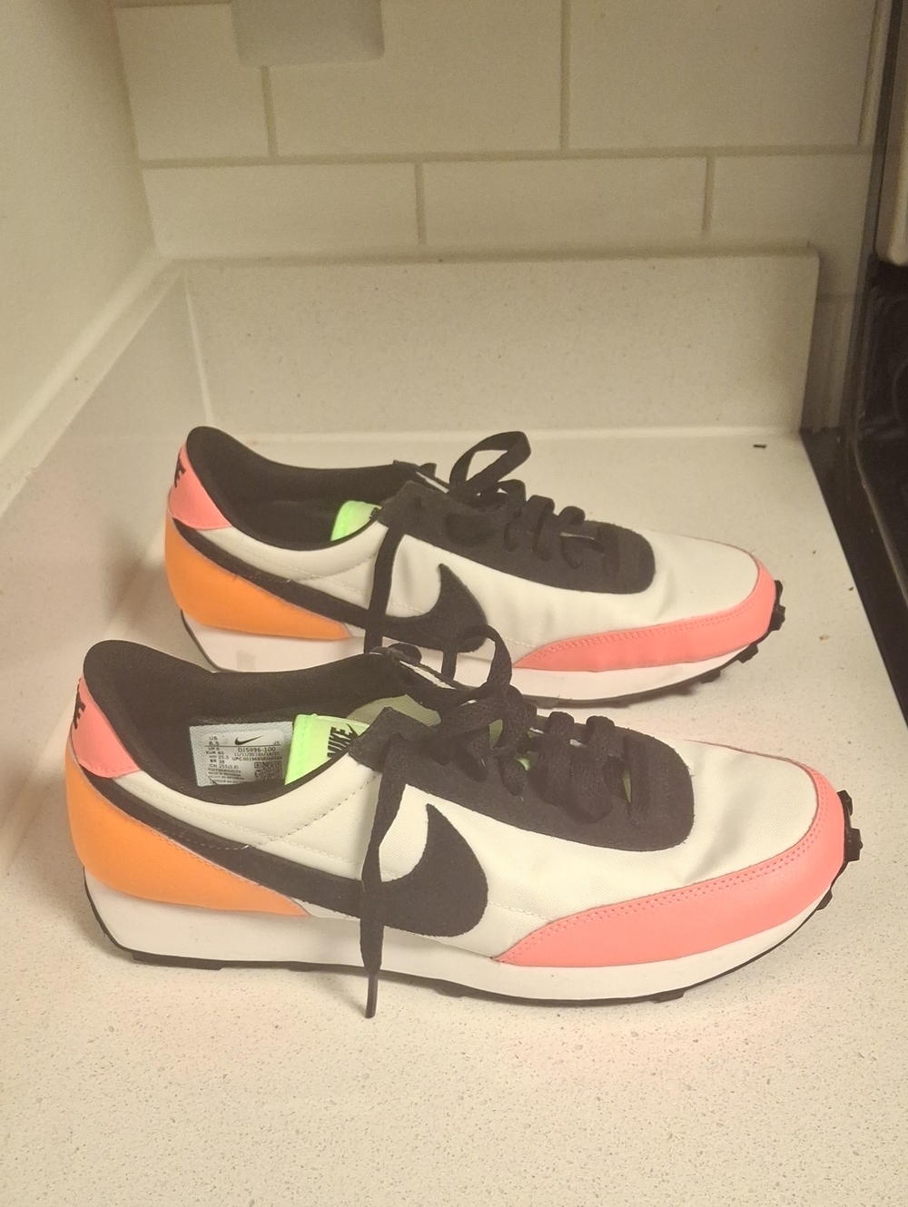 Nike Women's White Black Pink Orange Athletic Sneakers